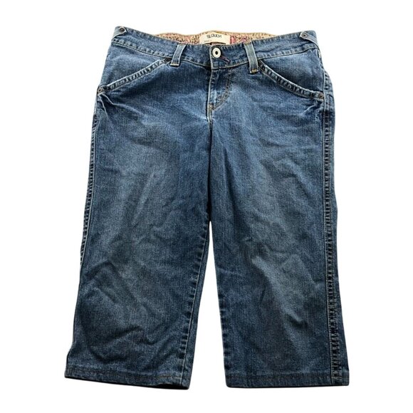Levi's Womens Capri Jeans Size 16 Blue Denim Cropped Casual Classic Medium Wash - Picture 1 of 15